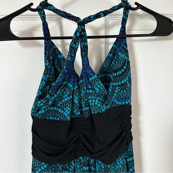 Y2K Candies Blue and Black Patterned Jeweled Mini Racerback Club Summer Dress - Picture 5 of 7